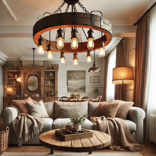 Illuminate Your Living Space With Farmhouse Chandeliers Farmhouse Chandeliers 03 - Living Space With Rustic Farmhouse Chandeliers To Welcome Home